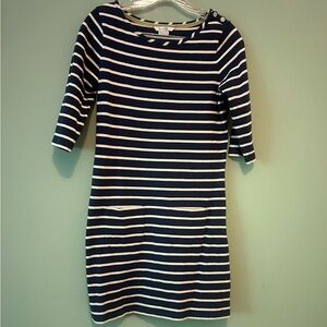 Boden Striped Cotton Dress Navy Cream women’s size 2